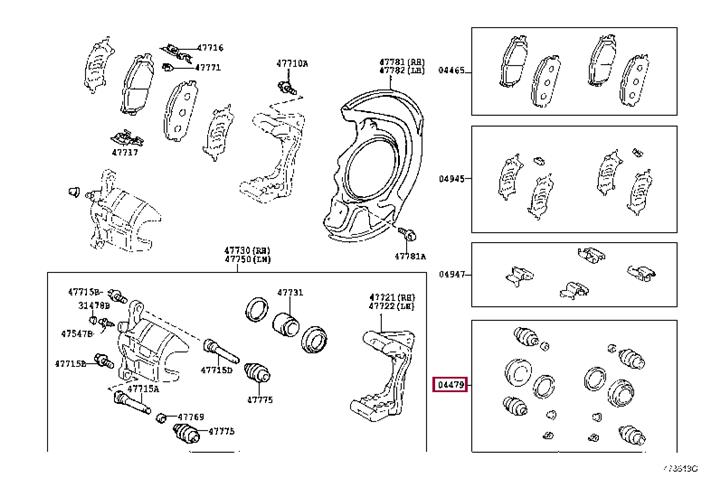 Ремонтний комплект, гальмівний супорт   04478-48160   TOYOTA