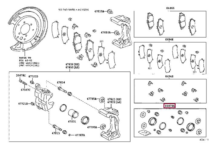 Ремкомплект, тормозной суппорт   04479-30580   TOYOTA