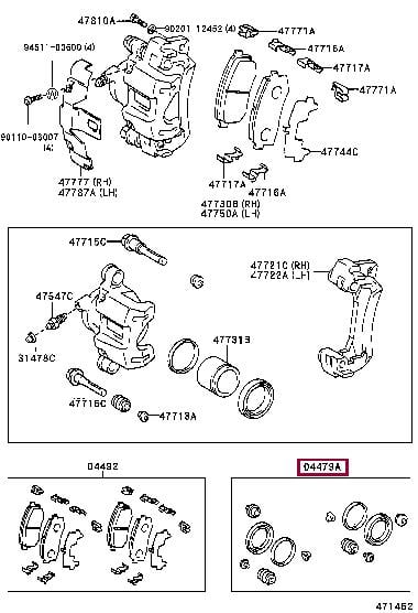 Ремкомплект, тормозной суппорт   04479-60030   TOYOTA