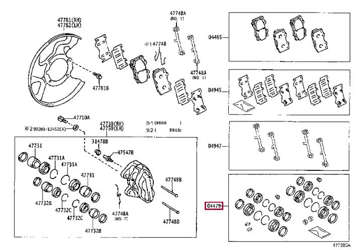 Ремкомплект, тормозной суппорт   04479-60040   TOYOTA