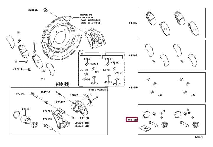 Ремонтний комплект, гальмівний супорт   04479-60270   TOYOTA