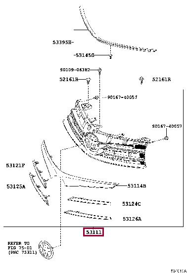 Решетка радиатора   5311102790   TOYOTA