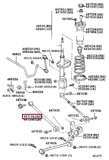 Рычаг независимой подвески колеса, подвеска колеса   48710-33070   TOYOTA