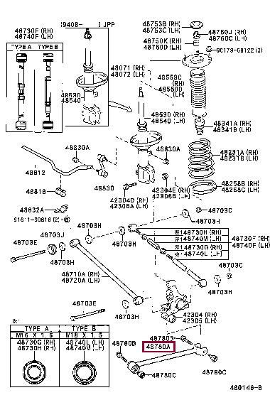 Рычаг независимой подвески колеса, подвеска колеса   48780-12080   TOYOTA