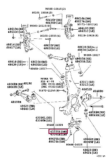 Шарнир независимой подвески / поворотного рычага   4333059145   TOYOTA