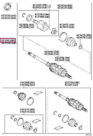 Шарнирный комплект, приводной вал   42330-42060   TOYOTA