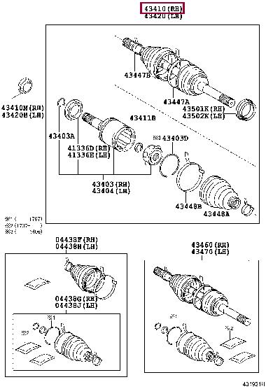 Шарнирный комплект, приводной вал   43430-60071   TOYOTA