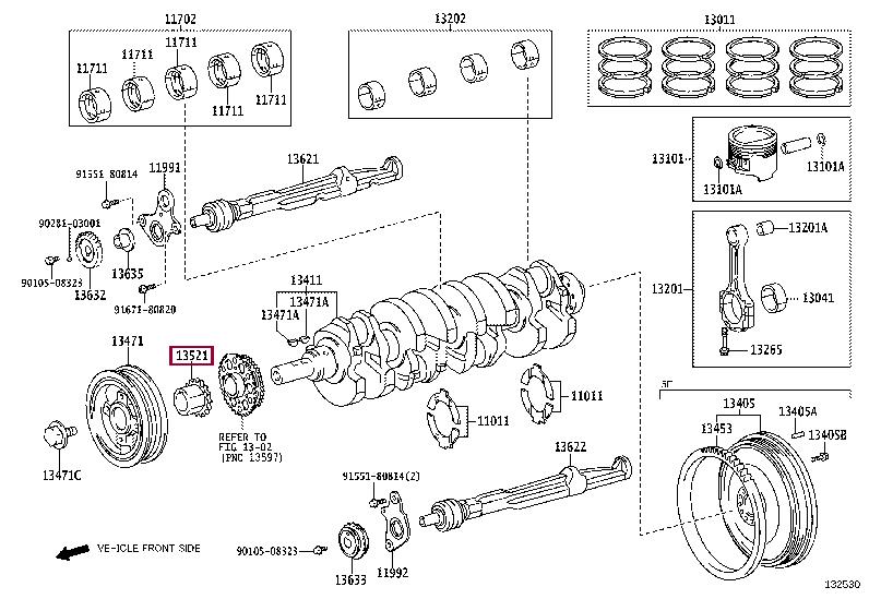 Шестерня, коленчатый вал   13521-75021   TOYOTA