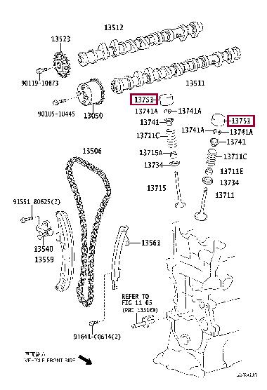 Штовхач клапана   13751-46030   TOYOTA