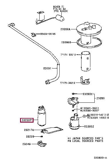 Топливный насос   232210A040   TOYOTA