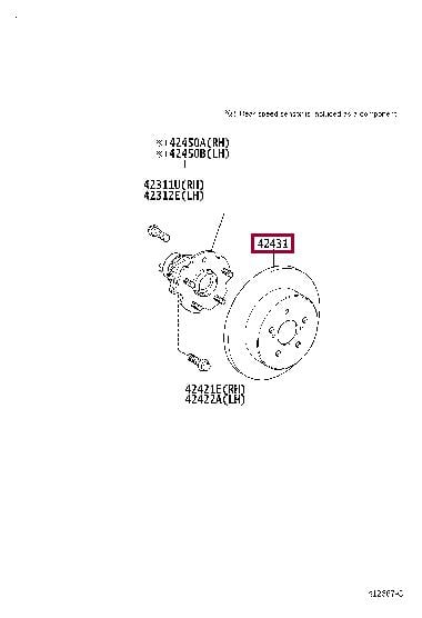 Тормозной диск   42431 12260   TOYOTA