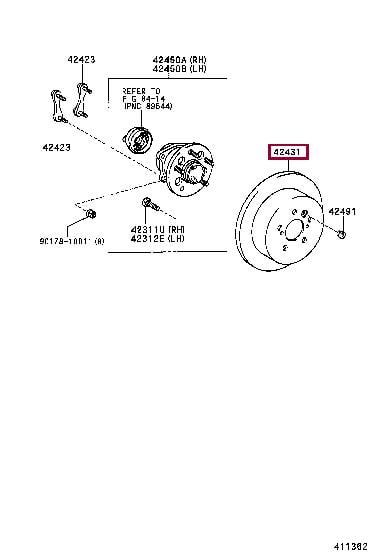 Тормозной диск   42431 44030   TOYOTA