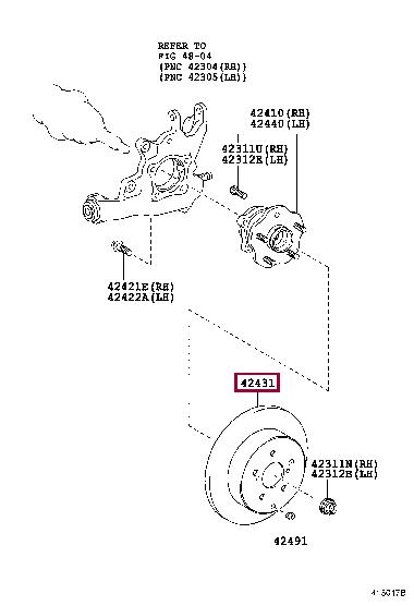 Тормозной диск   42431 48080   TOYOTA