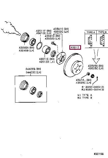 Тормозной диск   43512 42010   TOYOTA