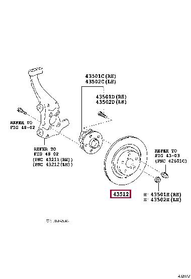 Тормозной диск   43512 50250   TOYOTA