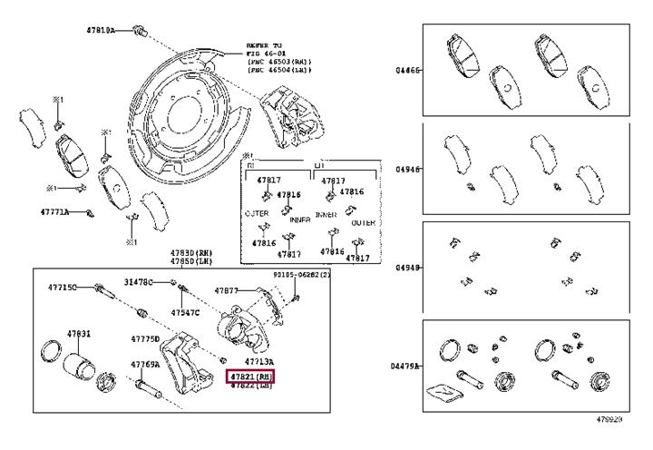 Тормозной суппорт   4782160080   TOYOTA