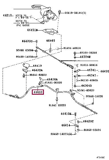 Тросик, cтояночный тормоз   46410-60711   TOYOTA