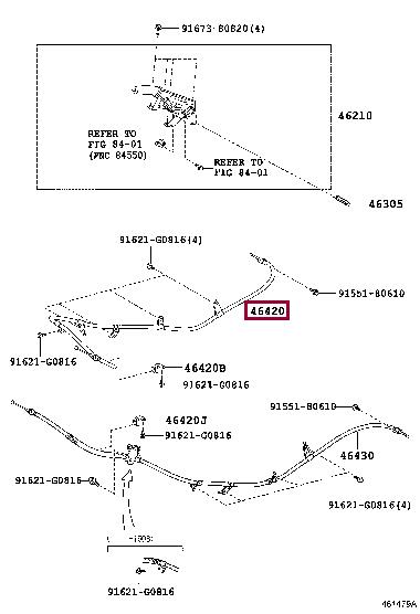 Тросик, cтояночный тормоз   46420-60090   TOYOTA