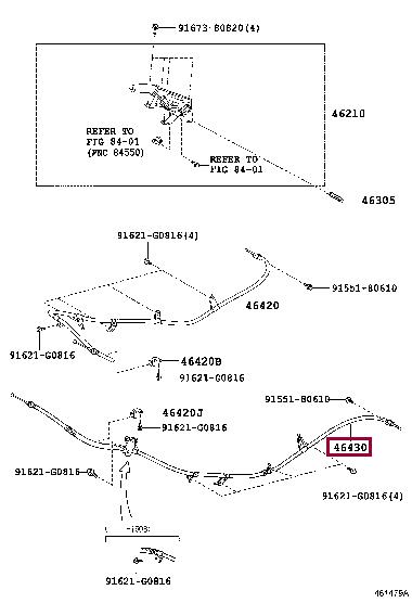 Тросик, cтояночный тормоз   46430-60030   TOYOTA