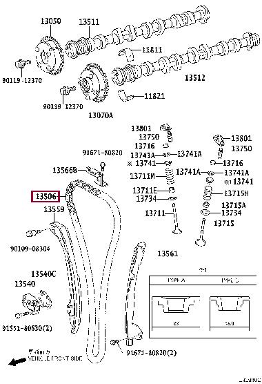 Цепь привода распредвала   13506-36030   TOYOTA