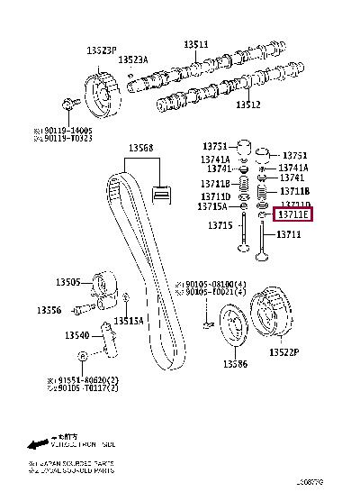 Уплотнительное кольцо, стержень клапана   90913-02121   TOYOTA