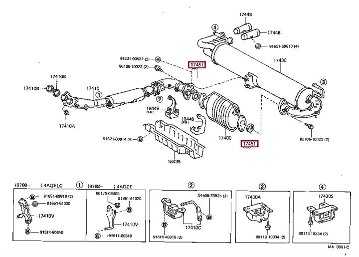 Уплотнительное кольцо, труба выхлопного газа   9091706054   TOYOTA