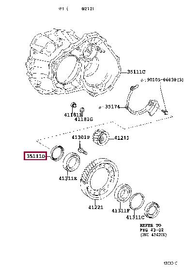 Уплотнительное кольцо вала, приводной вал   90311-62004   TOYOTA