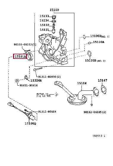 Уплотняющее кольцо, коленчатый вал   90311-46001   TOYOTA