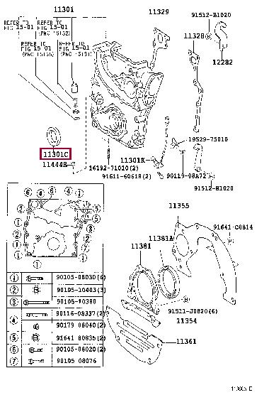 Уплотняющее кольцо, коленчатый вал   90311-48020   TOYOTA