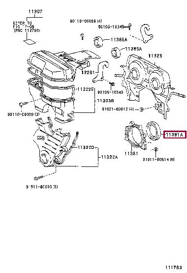 Уплотняющее кольцо, коленчатый вал   90311-90006   TOYOTA