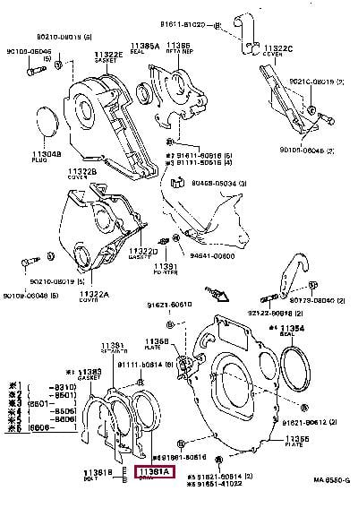 Уплотняющее кольцо, коленчатый вал   90311-90008   TOYOTA