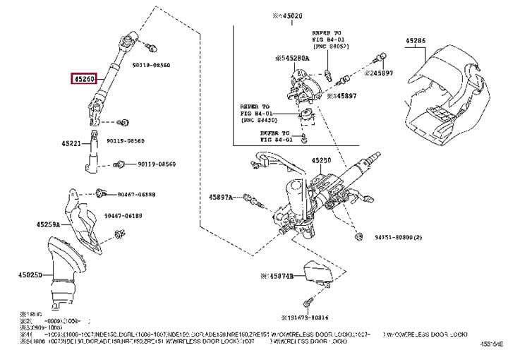 Вал, кермове управління, TOYOTA 45260-12750 Вал, кермове управління, TOYOTA 45260-12750
