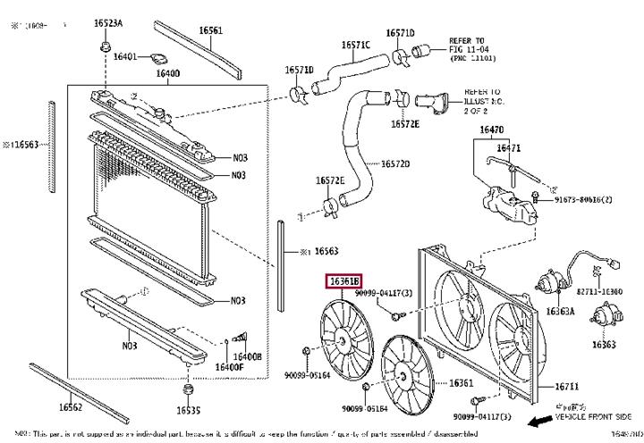 Вентилятор, система охолодження двигуна   16361-36040   TOYOTA