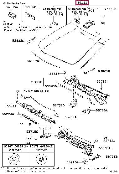 Лобове скло   5610102D10   TOYOTA