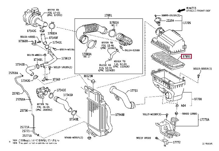 Воздушный фильтр   17801-0N020   TOYOTA