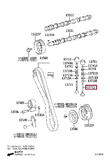 Впускний клапан   1371130030   TOYOTA