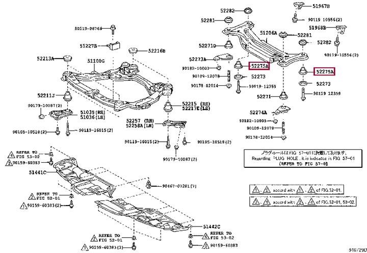 Втулка, балка моста   52275-33050   TOYOTA