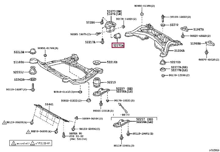 Опора, балка моста   52275-48010   TOYOTA