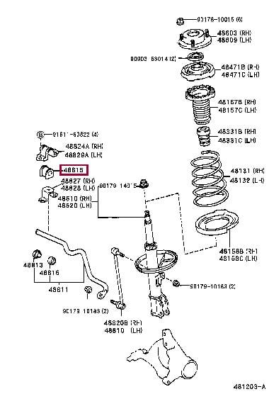 Втулка, стабілізатор   48815-33060   TOYOTA