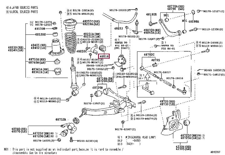 Втулка, стабілізатор   48818-05070   TOYOTA