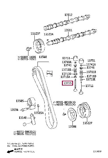 Випускний клапан   1371530030   TOYOTA