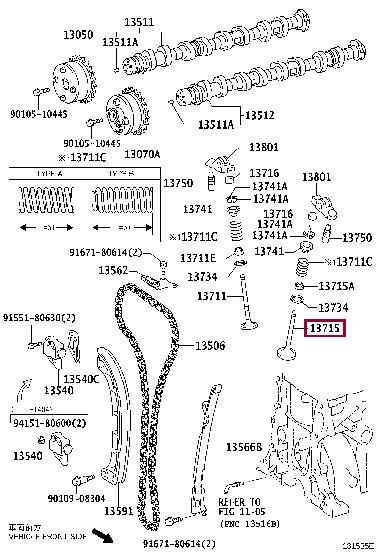 Випускний клапан   13715-47010   TOYOTA