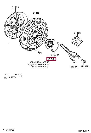 Выжимной подшипник   31230-05030   TOYOTA