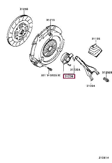 Підшипник вимкнення зчеплення   31230-33020   TOYOTA