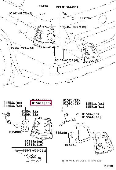 Задний фонарь   8156160750   TOYOTA