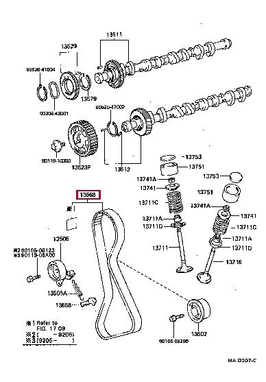 Зубчатый ремень   13568YZZ13   TOYOTA