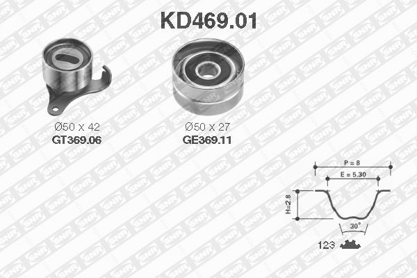 Комплект ремня ГРМ   KD469.01   SNR