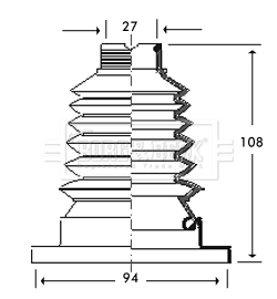 Комплект пилозахисний, приводний вал   BCB2788   BORG & BECK