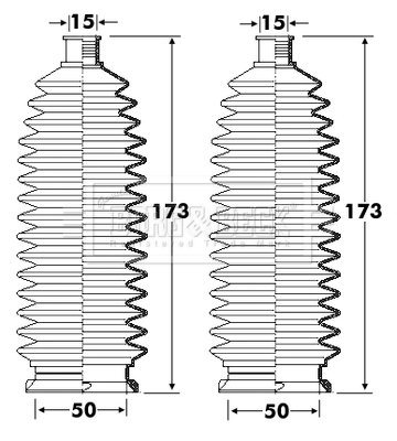 Комплект гофрованих кожухів, механізм рульового керування   BSG3402   BORG & BECK