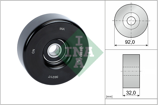 Натяжний ролик, поліклиновий ремінь   531 0571 10   INA